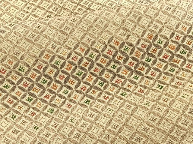 平和屋着物■上質な小紋　霞七宝文　暈し染め　鬼しぼ縮緬　正絹　逸品　BAAW4871hv