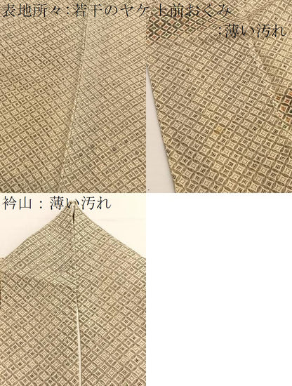 平和屋着物■上質な小紋　霞七宝文　暈し染め　鬼しぼ縮緬　正絹　逸品　BAAW4871hv