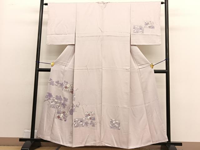 平和屋着物■中国三大刺繍　相良刺繍　訪問着　色紙花文　正絹　逸品　BAAW4886hv