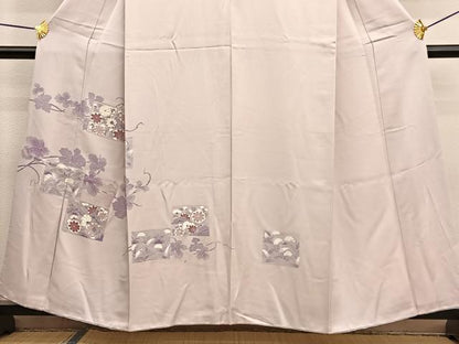 平和屋着物■中国三大刺繍　相良刺繍　訪問着　色紙花文　正絹　逸品　BAAW4886hv
