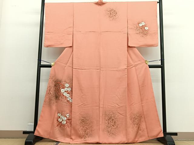 平和屋着物■訪問着　刺繍　籬菊文　金銀彩　正絹　逸品　BAAW4894hv
