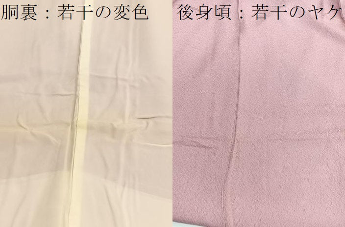 平和屋着物■上質な色無地　紋意匠　薄柿色　正絹　逸品　BAAW4905hv
