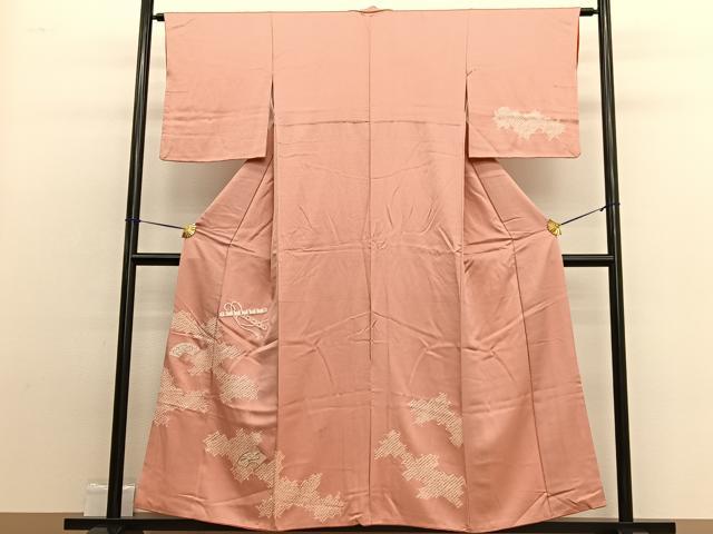 平和屋着物■訪問着　絞り　刺繍　扇面横笛文　正絹　逸品　BAAW4910hv