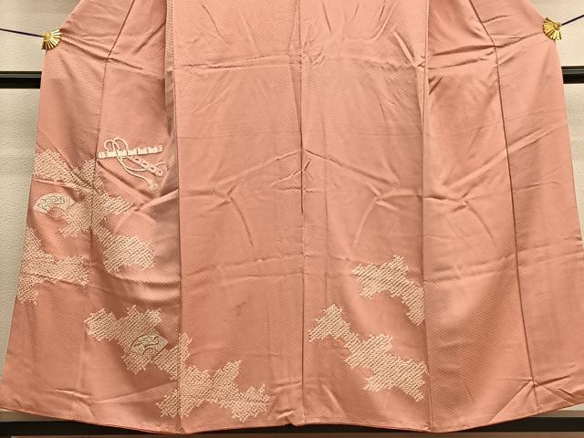 平和屋着物■訪問着　絞り　刺繍　扇面横笛文　正絹　逸品　BAAW4910hv