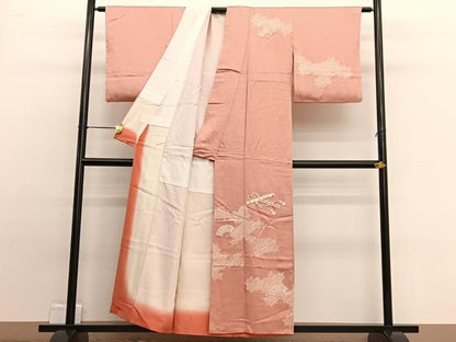 平和屋着物■訪問着　絞り　刺繍　扇面横笛文　正絹　逸品　BAAW4910hv