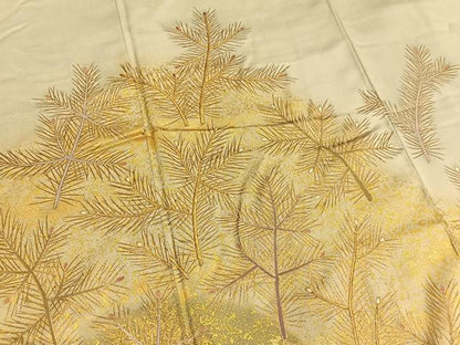 平和屋着物■色留訪問着　刺繍　若松葉　金彩　正絹　逸品　BAAW4914hv