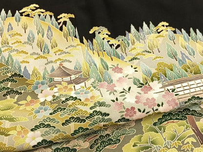 平和屋着物■豪華黒留袖　友禅　作家物　浜松風景文　正絹　逸品　BAAW4921hv