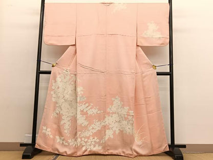 平和屋着物■訪問着　刺繍　草花文　正絹　逸品　BAAW4959hv