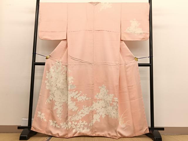 平和屋着物■訪問着　刺繍　草花文　正絹　逸品　BAAW4959hv