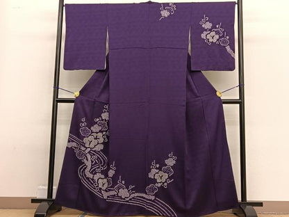 平和屋着物■訪問着　絞り　流水梅文　正絹　逸品　BAAW4963hv