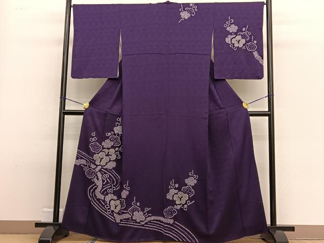 平和屋着物■訪問着　絞り　流水梅文　正絹　逸品　BAAW4963hv