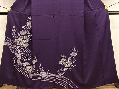 平和屋着物■訪問着　絞り　流水梅文　正絹　逸品　BAAW4963hv