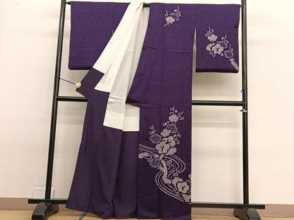 平和屋着物■訪問着　絞り　流水梅文　正絹　逸品　BAAW4963hv