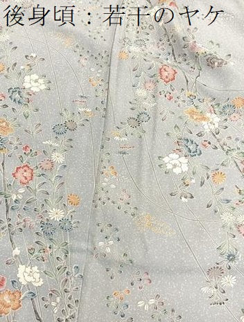 平和屋着物■上質な小紋　枝花文　たたき染め　正絹　逸品　未使用　BAAW4969hv