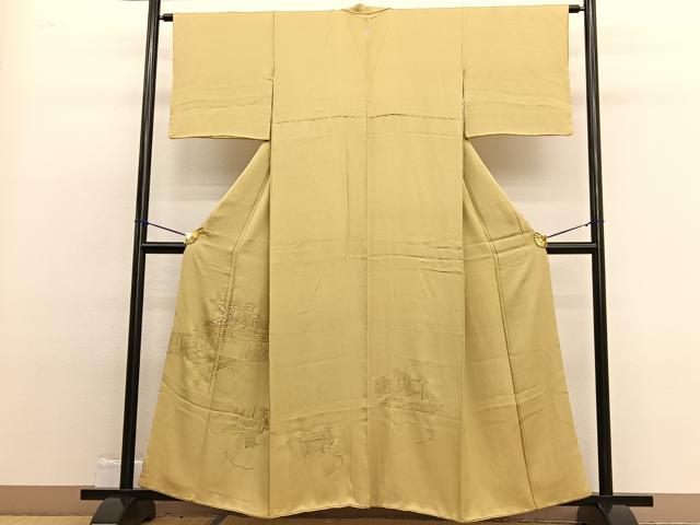 平和屋着物■豪華色留袖 総刺繍 宮中風景文 金銀糸 正絹 逸品 BAAW4973hv
