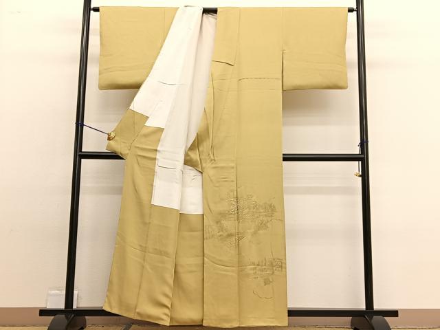 平和屋着物■豪華色留袖 総刺繍 宮中風景文 金銀糸 正絹 逸品 BAAW4973hv