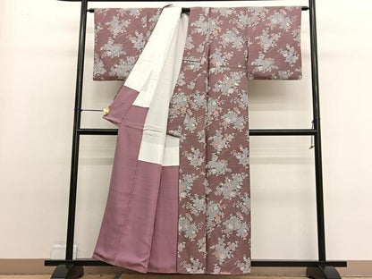 平和屋着物■上質な小紋　草花文　正絹　逸品　BAAW4974hv