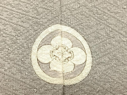 平和屋着物■上質な色無地　紗綾形地紋　利休白茶色　反端付き　正絹　逸品　BAAW4976hv