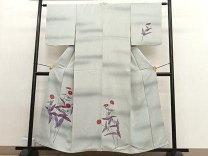 平和屋着物■訪問着　手描き　枝花文　暈し染め　正絹　逸品　BAAW4994hv
