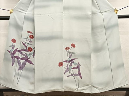平和屋着物■訪問着　手描き　枝花文　暈し染め　正絹　逸品　BAAW4994hv