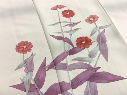平和屋着物■訪問着　手描き　枝花文　暈し染め　正絹　逸品　BAAW4994hv