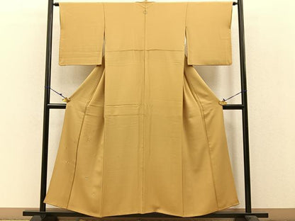 平和屋着物●訪問着　総刺繍　七宝花文　金糸　鬼しぼ縮緬　正絹　逸品　BAAW5001hj