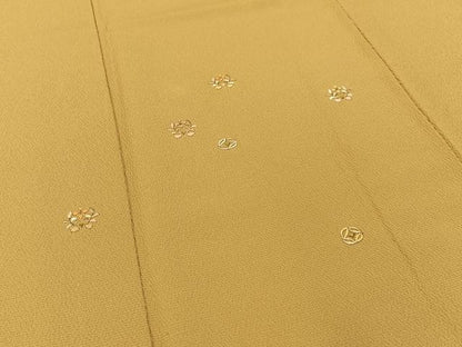 平和屋着物●訪問着　総刺繍　七宝花文　金糸　鬼しぼ縮緬　正絹　逸品　BAAW5001hj