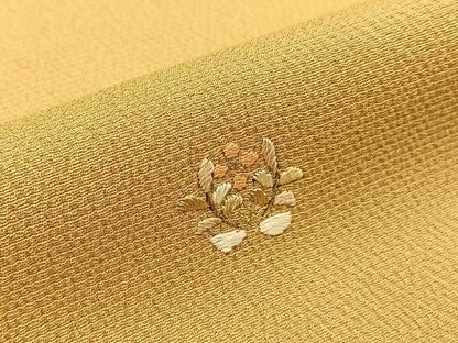 平和屋着物●訪問着　総刺繍　七宝花文　金糸　鬼しぼ縮緬　正絹　逸品　BAAW5001hj