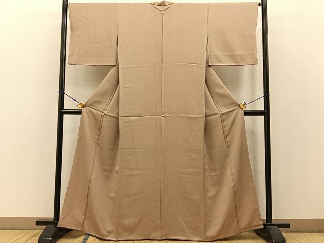 平和屋着物●上質な色無地　枯色　正絹　逸品　BAAW5003hj