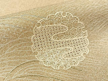 平和屋着物●中国三大刺繍 スワトウ刺繍 訪問着 流水雪輪文 たたき染め 銀彩 正絹 逸品 BAAW5006hj