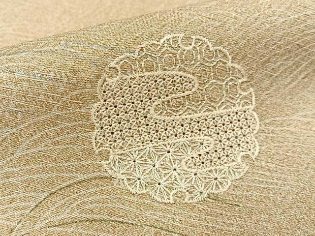 平和屋着物●中国三大刺繍 スワトウ刺繍 訪問着 流水雪輪文 たたき染め 銀彩 正絹 逸品 BAAW5006hj