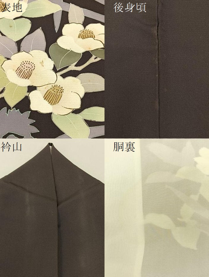 平和屋着物●創業460年・千總　訪問着　白椿　シルエット　金彩　正絹　逸品　BAAW5018hj 楽天市場】平和屋本店□極上 創業460年・千總 訪問着 駒刺繍 枝椿文 暈