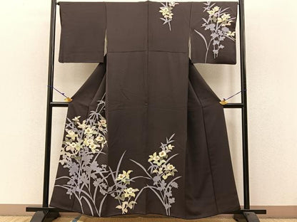平和屋着物●創業460年・千總　訪問着　白椿　シルエット　金彩　正絹　逸品　BAAW5018hj
