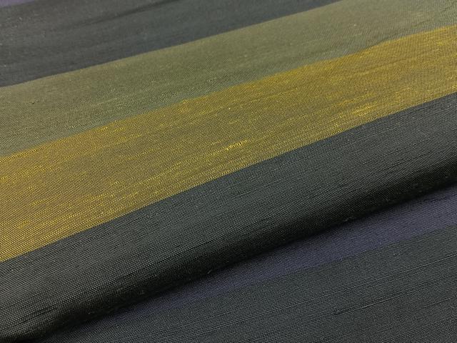 平和屋着物○絲藝苑 上島洋山 紬 横段文 ますいわ屋