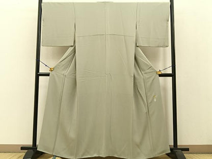 平和屋着物●上質な色無地　裏葉柳色　正絹　逸品　BAAW5025hj