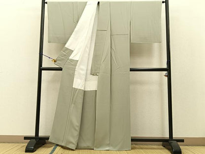 平和屋着物●上質な色無地　裏葉柳色　正絹　逸品　BAAW5025hj