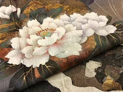 平和屋着物●訪問着　雪輪花文　暈し染め　金銀彩　正絹　逸品　BAAW5028hj