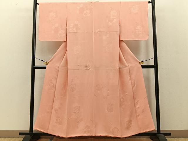 平和屋着物●上質な色無地　枝花地紋　虹色　正絹　逸品　BAAW5029hj