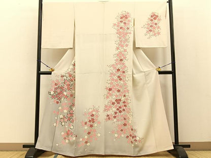 平和屋着物●訪問着　枝垂れ桜　暈し染め　金彩　正絹　逸品　BAAW5030hj