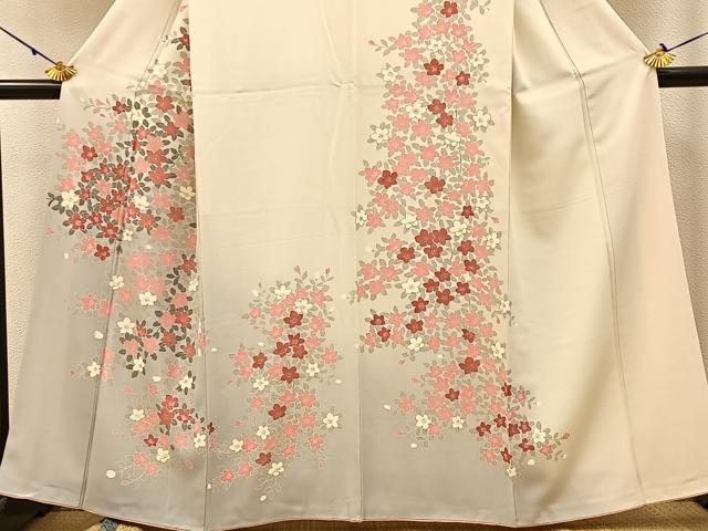平和屋着物●訪問着　枝垂れ桜　暈し染め　金彩　正絹　逸品　BAAW5030hj