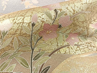 平和屋着物●豪華色留袖　駒刺繍　飛鶴地紙花文　暈し染め　金彩　正絹　逸品　未使用　BAAW5032hj