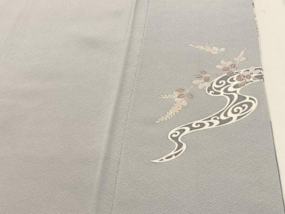 平和屋着物●豪華色留袖　駒刺繍　飛鶴地紙花文　暈し染め　金彩　正絹　逸品　未使用　BAAW5032hj