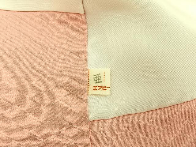 平和屋着物●上質な色無地　紋意匠　珊瑚色　正絹　逸品　未使用　BAAW5033hj