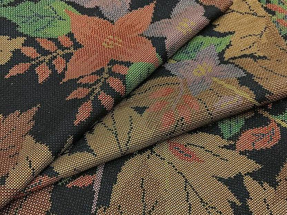 平和屋着物●本場大島紬　7マルキ　草花尽くし　正絹　逸品　BAAW5035hj
