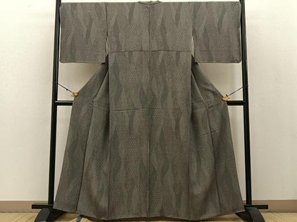 平和屋着物●江戸小紋　寄せ小紋柄　黒地　正絹　逸品　BAAW5036hj