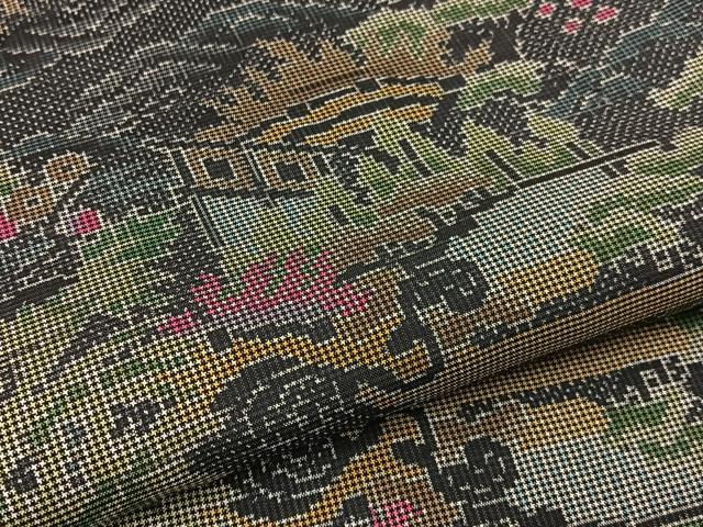 平和屋着物●本場大島紬　7マルキ　風景花文　正絹　逸品　BAAW5037hj