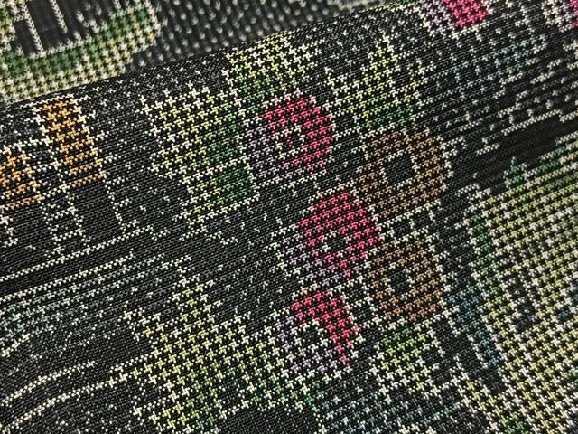 平和屋着物●本場大島紬　7マルキ　風景花文　正絹　逸品　BAAW5037hj