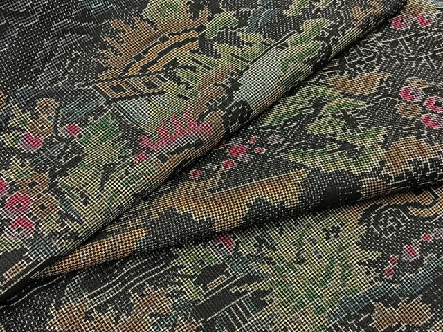 平和屋着物●本場大島紬　7マルキ　風景花文　正絹　逸品　BAAW5037hj 平和屋着物○本場大島紬 7マルキ 風景花文 正絹 逸品 BAAW5037hj