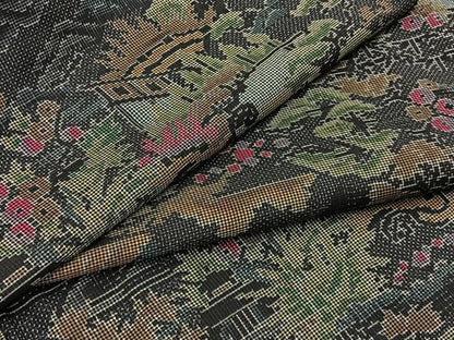 平和屋着物●本場大島紬　7マルキ　風景花文　正絹　逸品　BAAW5037hj