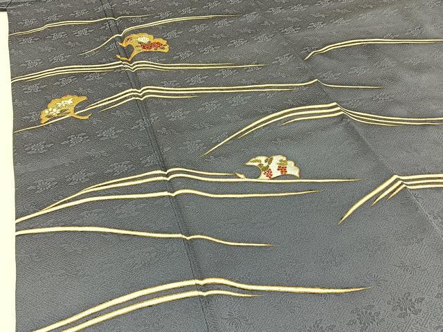 平和屋着物●訪問着　駒刺繍　銀杏花文　金銀彩　正絹　逸品　BAAW5040hj 平和屋着物○訪問着 駒刺繍 銀杏花文 金銀彩 正絹 逸品 BAAW5040hjの